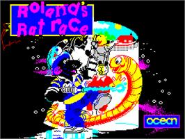 Title screen of Roland's Rat Race on the Sinclair ZX Spectrum.