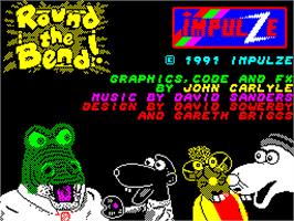 Title screen of Round the Bend! on the Sinclair ZX Spectrum.