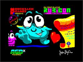 Title screen of Rubicon on the Sinclair ZX Spectrum.