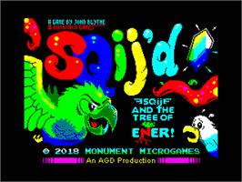 Title screen of SQIJ'D on the Sinclair ZX Spectrum.