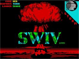 Title screen of SWIV on the Sinclair ZX Spectrum.
