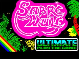 Title screen of Sabre Wulf on the Sinclair ZX Spectrum.