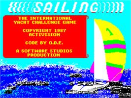 Title screen of Sailing on the Sinclair ZX Spectrum.