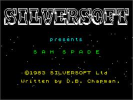 Title screen of Sam Spade on the Sinclair ZX Spectrum.