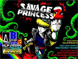 Title screen of Savage Princess 2 on the Sinclair ZX Spectrum.