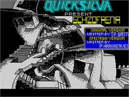 Title screen of Schizofrenia on the Sinclair ZX Spectrum.