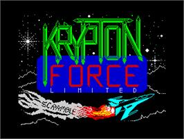 Title screen of Scramble on the Sinclair ZX Spectrum.