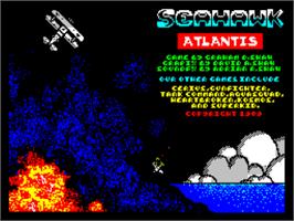 Title screen of Sea Hawk on the Sinclair ZX Spectrum.