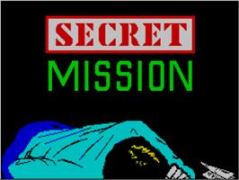 Title screen of Secret Mission on the Sinclair ZX Spectrum.