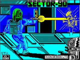 Title screen of Sector 90 on the Sinclair ZX Spectrum.