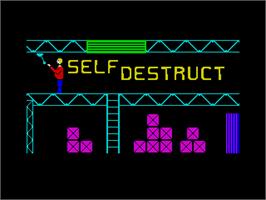 Title screen of Self Destruct on the Sinclair ZX Spectrum.