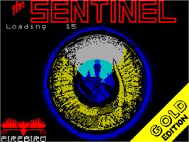Title screen of Sentinel on the Sinclair ZX Spectrum.