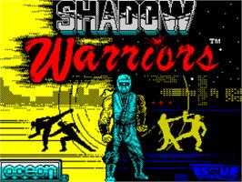 Title screen of Shadow Warriors on the Sinclair ZX Spectrum.