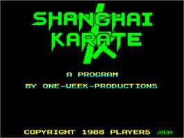 Title screen of Shanghai Karate on the Sinclair ZX Spectrum.