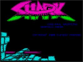 Title screen of Shark on the Sinclair ZX Spectrum.
