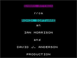 Title screen of Shark Attack on the Sinclair ZX Spectrum.