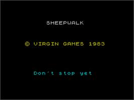 Title screen of Sheepwalk on the Sinclair ZX Spectrum.