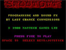 Title screen of Shoot Out on the Sinclair ZX Spectrum.