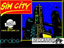 Title screen of Sim City on the Sinclair ZX Spectrum.