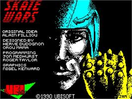 Title screen of Skate Wars on the Sinclair ZX Spectrum.