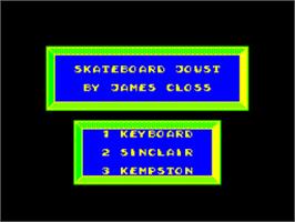 Title screen of Skateboard Joust on the Sinclair ZX Spectrum.