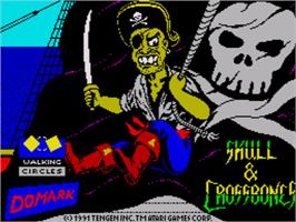 Title screen of Skull & Crossbones on the Sinclair ZX Spectrum.