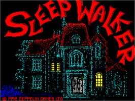 Title screen of Sleepwalker on the Sinclair ZX Spectrum.