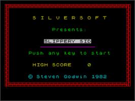 Title screen of Slippery Sid on the Sinclair ZX Spectrum.