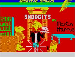 Title screen of Snodgits on the Sinclair ZX Spectrum.