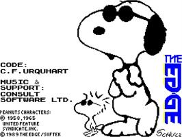 Title screen of Snoopy - The Cool Computer Game on the Sinclair ZX Spectrum.