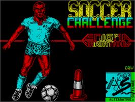 Title screen of Soccer Challenge on the Sinclair ZX Spectrum.