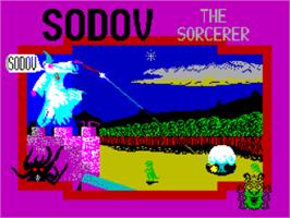 Title screen of Sodov The Sorcerer on the Sinclair ZX Spectrum.