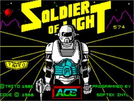 Title screen of Soldier Of Light on the Sinclair ZX Spectrum.