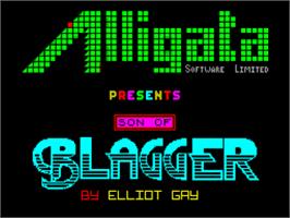 Title screen of Son Of Blagger on the Sinclair ZX Spectrum.