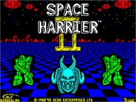 Title screen of Space Harrier 2 on the Sinclair ZX Spectrum.