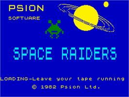 Title screen of Space Raiders on the Sinclair ZX Spectrum.