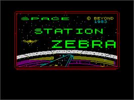 Title screen of Space Station Zebra on the Sinclair ZX Spectrum.