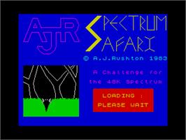 Title screen of Spectrum Safari on the Sinclair ZX Spectrum.