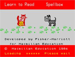 Title screen of Spellbox on the Sinclair ZX Spectrum.