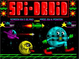 Title screen of Spi Droid on the Sinclair ZX Spectrum.