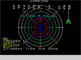 Title screen of Spider's Web on the Sinclair ZX Spectrum.