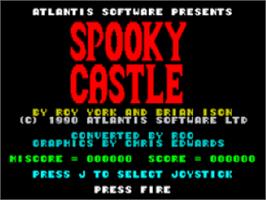 Title screen of Spooky Castle on the Sinclair ZX Spectrum.