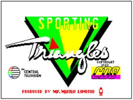 Title screen of Sporting Triangles on the Sinclair ZX Spectrum.