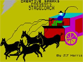 Title screen of Stagecoach on the Sinclair ZX Spectrum.
