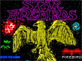 Title screen of Star Firebirds on the Sinclair ZX Spectrum.