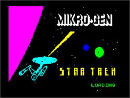Title screen of Star Trek (Mikro-Gen) on the Sinclair ZX Spectrum.