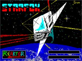 Title screen of Starfox on the Sinclair ZX Spectrum.