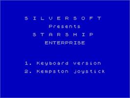 Title screen of Starship Enterprise on the Sinclair ZX Spectrum.