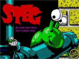 Title screen of Steg the Slug on the Sinclair ZX Spectrum.