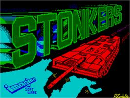Title screen of Stonkers on the Sinclair ZX Spectrum.